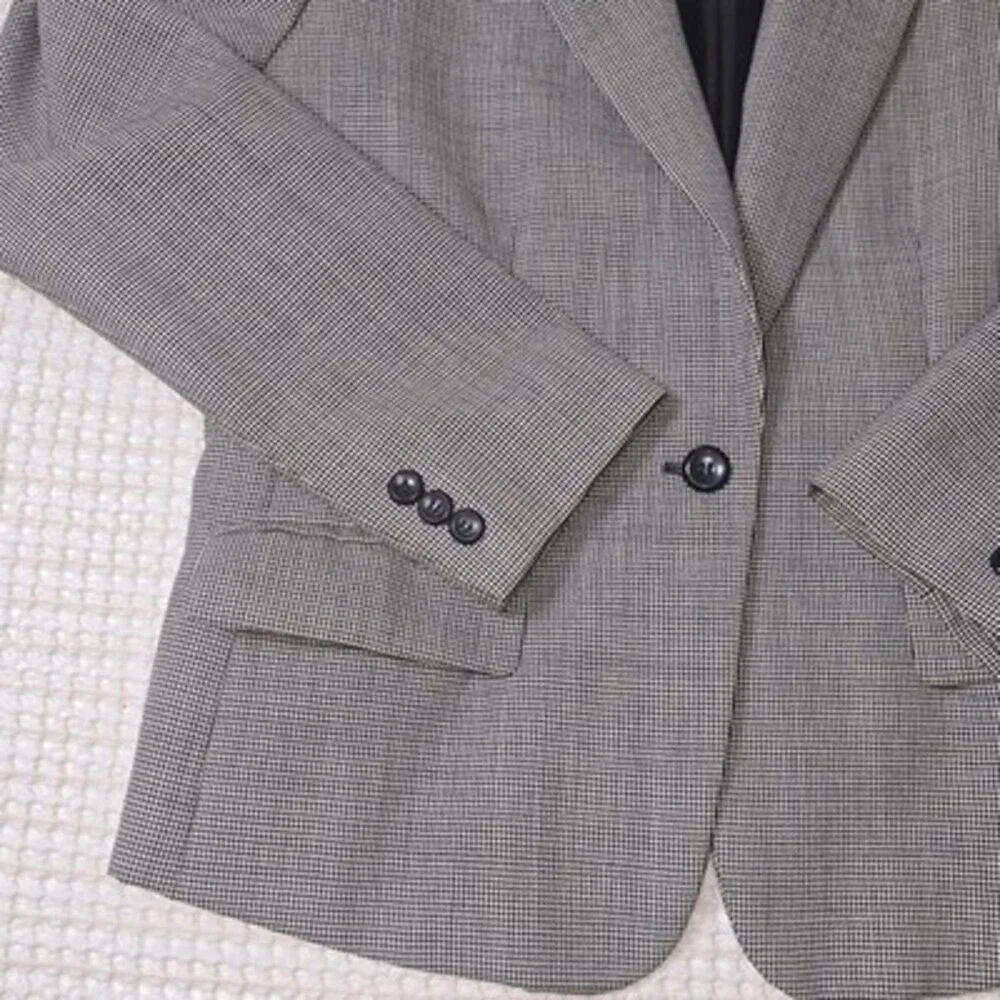 Pendleton Women’s Wool Houndstooth Blazer Size 8 Fits Small Black White - Picture 4 of 11